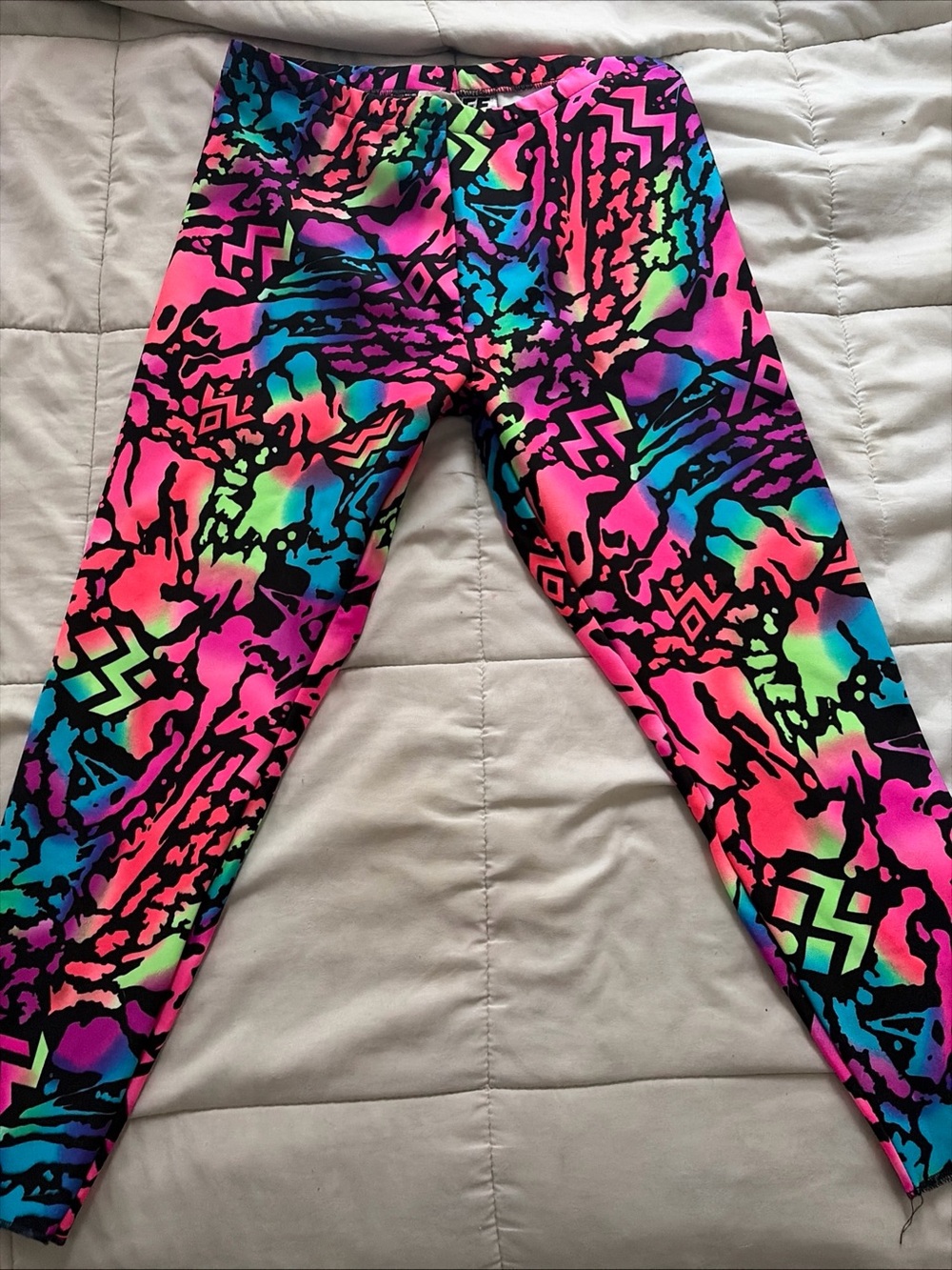 Girls' Neon Multi-Color Active Leggings